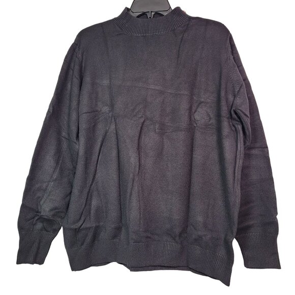 Women Black Mock Neck Sweater Long Sleeves With Shoulder Buttons Size X-Large - Picture 1 of 12